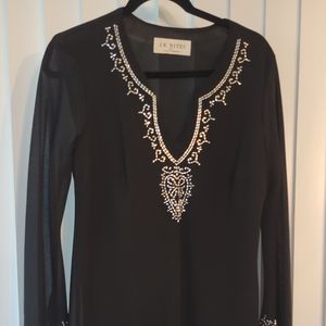 PRETTY TOP, FRONT AND SLEEVES ARE BEADED SIZE LARGE BY J.R.NITES